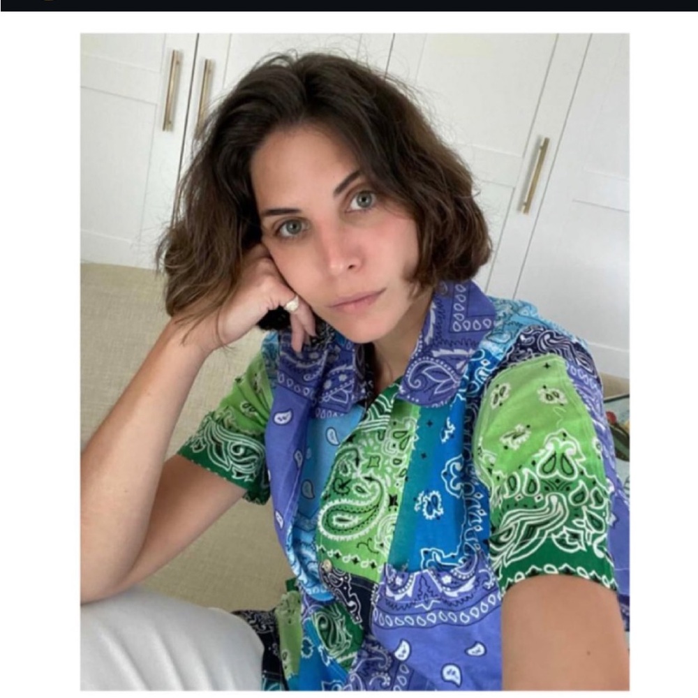 Arizona Love Blue Bandana Print Top